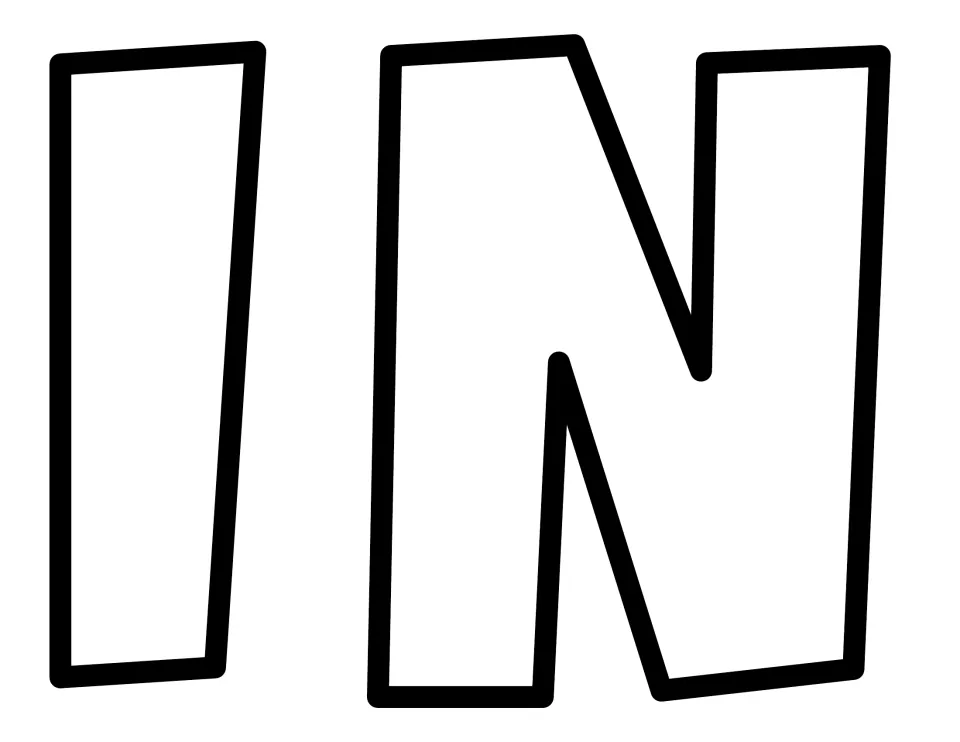 Outlined letters I and N, cut-out pieces in the middle of the word READING for the classroom display title