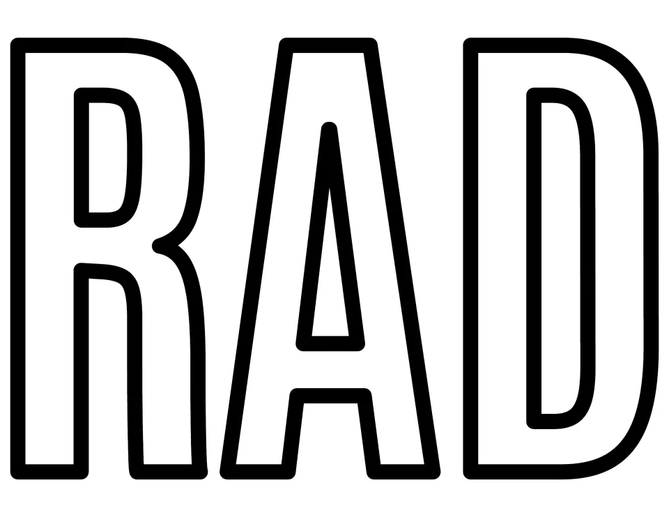 Bulletin board letters R, A and D spell the complete word “RAD” for the kit’s “Reading is rad!” display