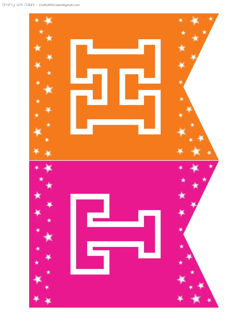 Bunting letters T and H, printed two per sheet, for the THE POWER OF heading in the growth mindset display