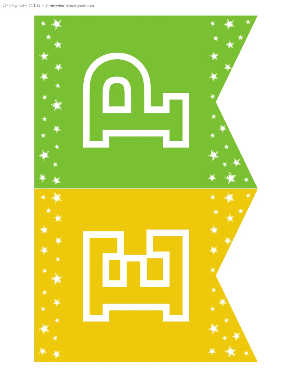 Bunting letters E and P, printed two per sheet, for the THE POWER OF heading in the growth mindset display