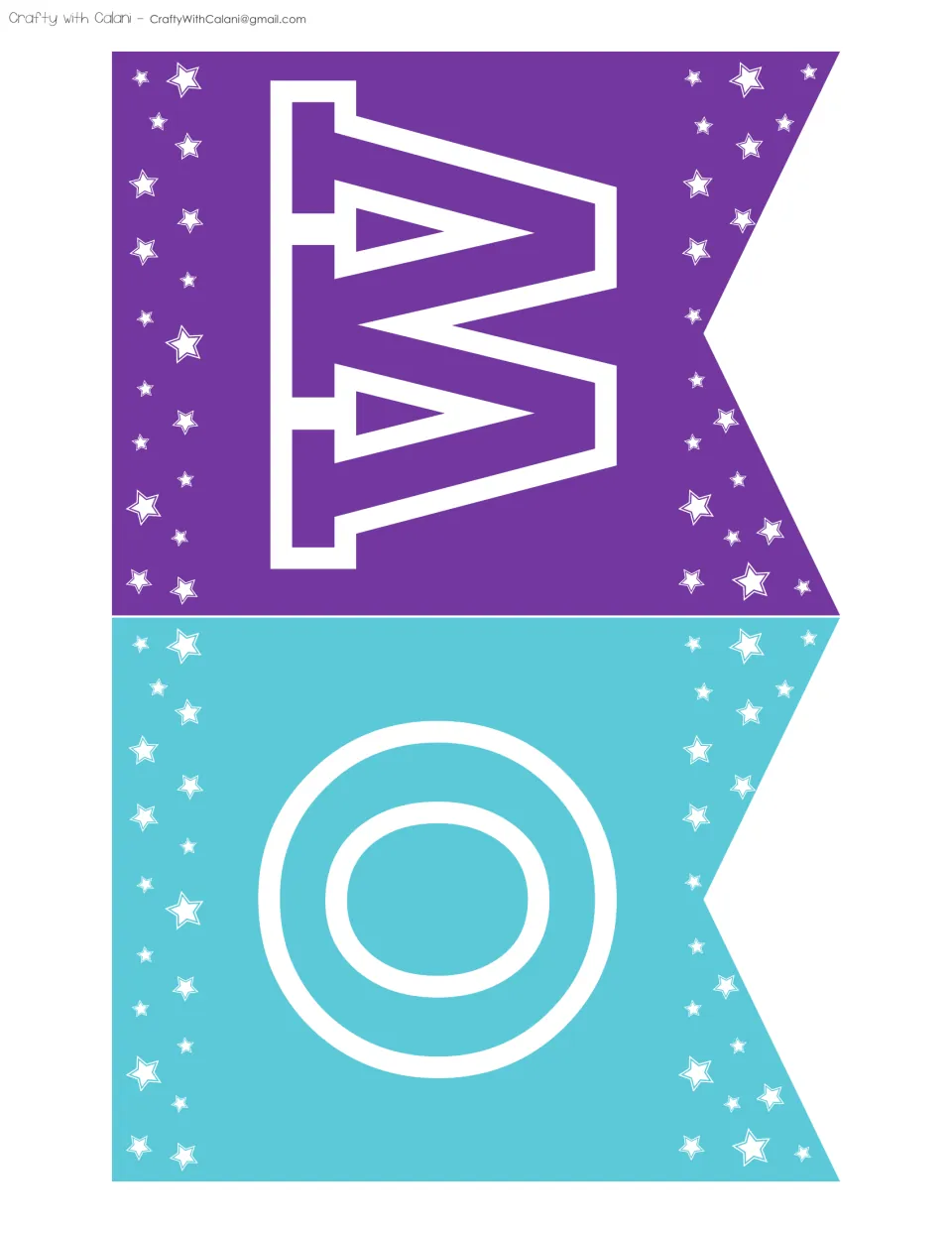Bunting letters O and W, printed two per sheet, for the THE POWER OF heading in the growth mindset display