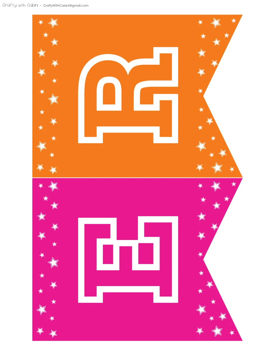 Bunting letters E and R, printed two per sheet, for the THE POWER OF heading in the growth mindset display