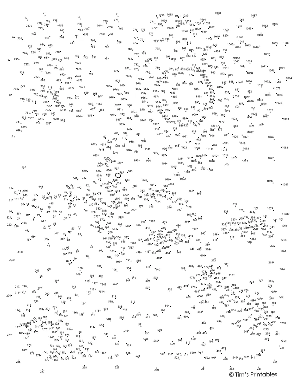 Bumblebee dot-to-dot puzzle: students connect over 1,000 numbered dots in counting order to reveal the hidden picture