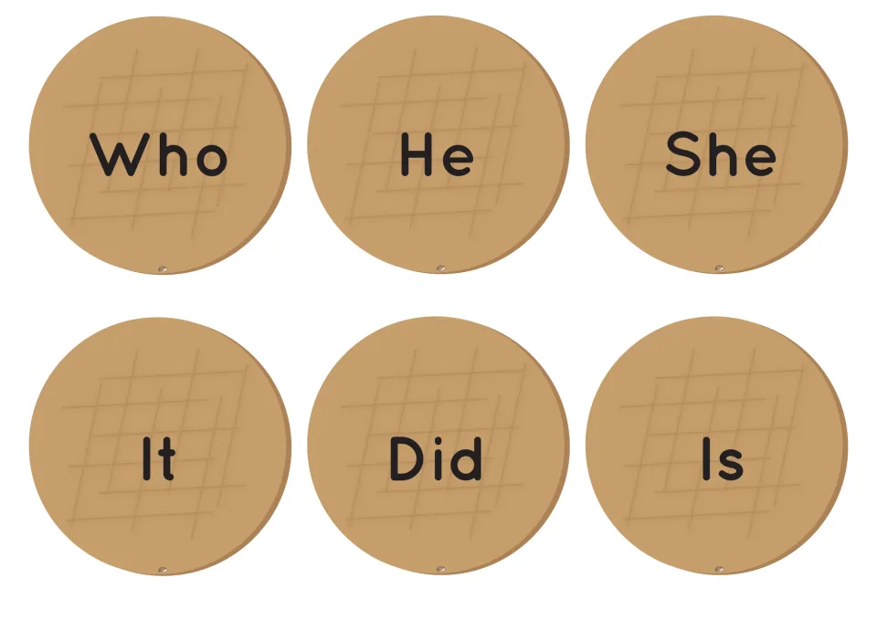 More sentence-starter bottom buns labeled Who, He, She, It, Did and Is, covering pronouns and question openers