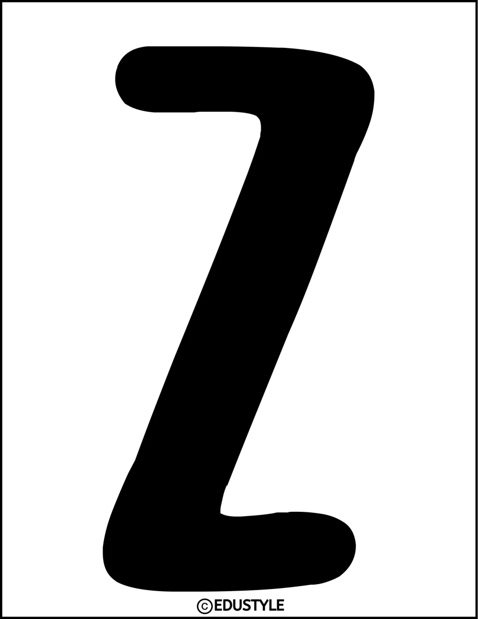 Display letter Z in solid black, part of the bee-themed back-to-school bulletin board and door decor kit
