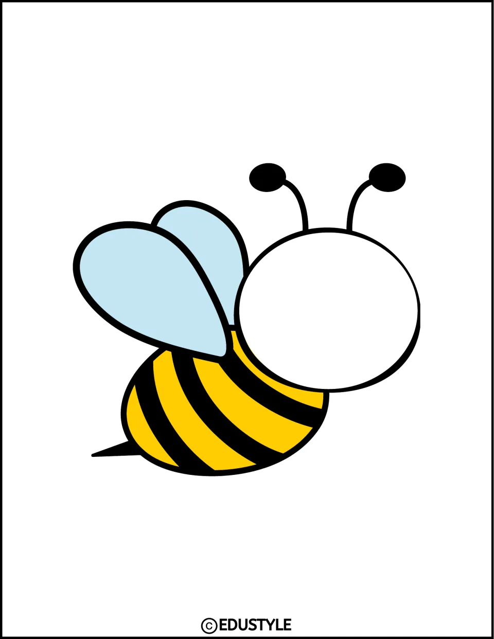 Smaller right-facing bee cutout with a blank face for student names or photos in the back-to-school display