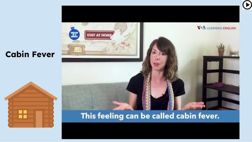 Video lesson slide features VOA Learning English and the subtitle explaining the name of the feeling