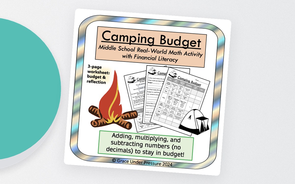 Camping Budget Project – Grades 5–8 Math + Finance teaching resource preview