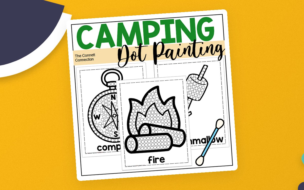 Camping Dot Painting - A Fine Motor Art Activity preview