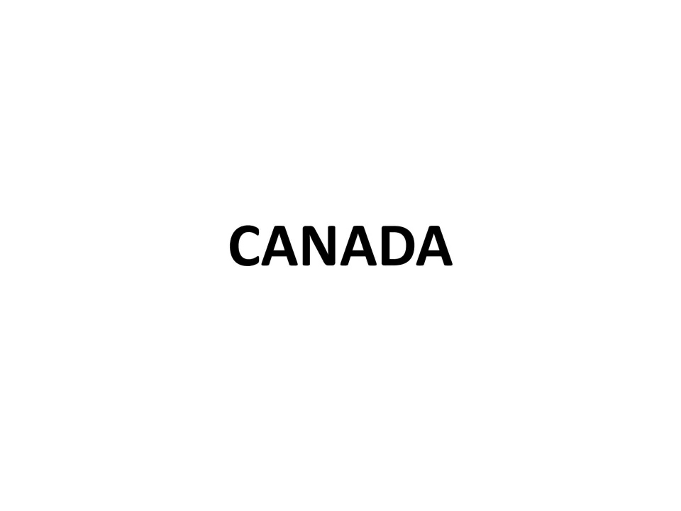 Title page reading CANADA in bold capitals, opening a set of outline and labeled maps of the country