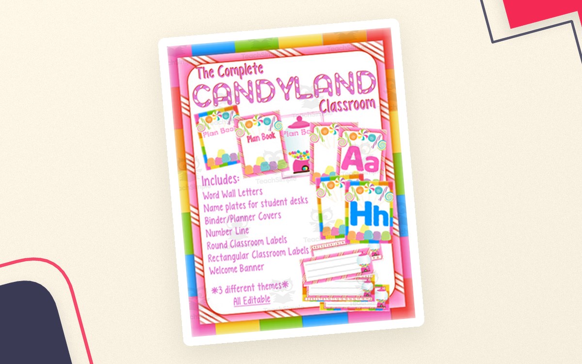 Candyland Classroom Decor – Editable Bundle preview