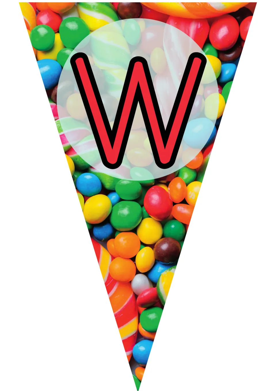 Printable uppercase W pennant, the first letter in the classroom welcome banner, provided as one cutout