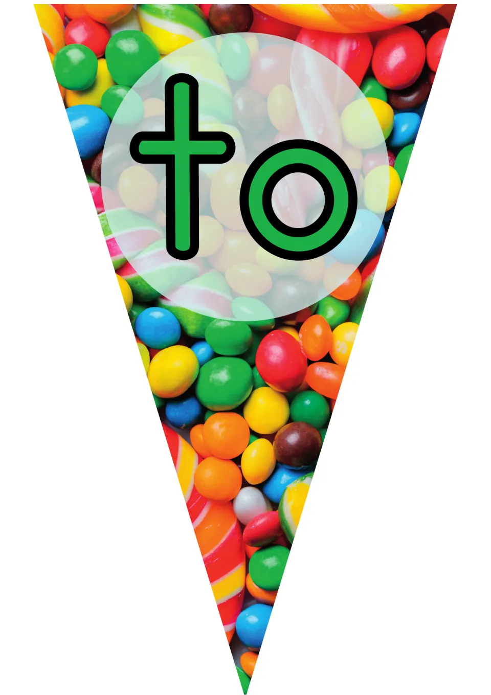 Printable pennant displaying the word “to” for the classroom welcome banner, provided as a single cutout