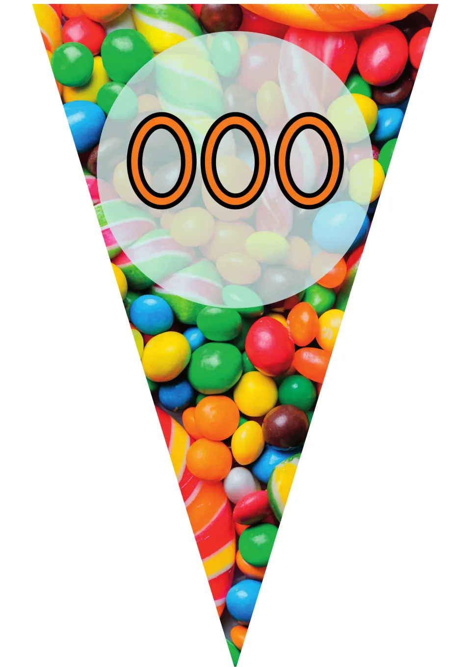 Printable pennant labeled “000” for the classroom welcome banner, provided as a single piece to cut out