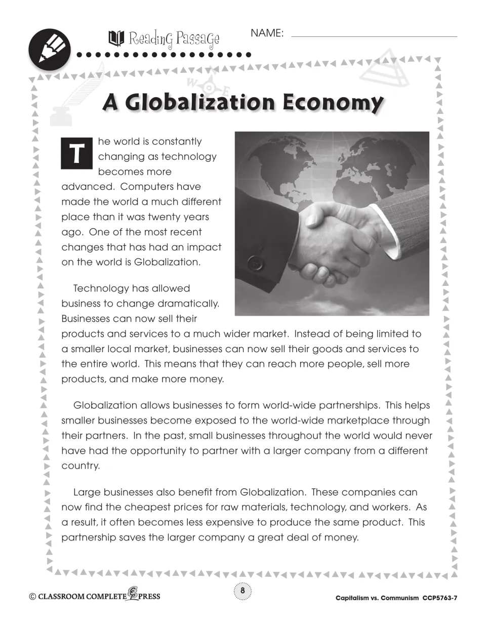 Reading passage part 1: technology lets businesses sell to the whole world and form world-wide partnerships