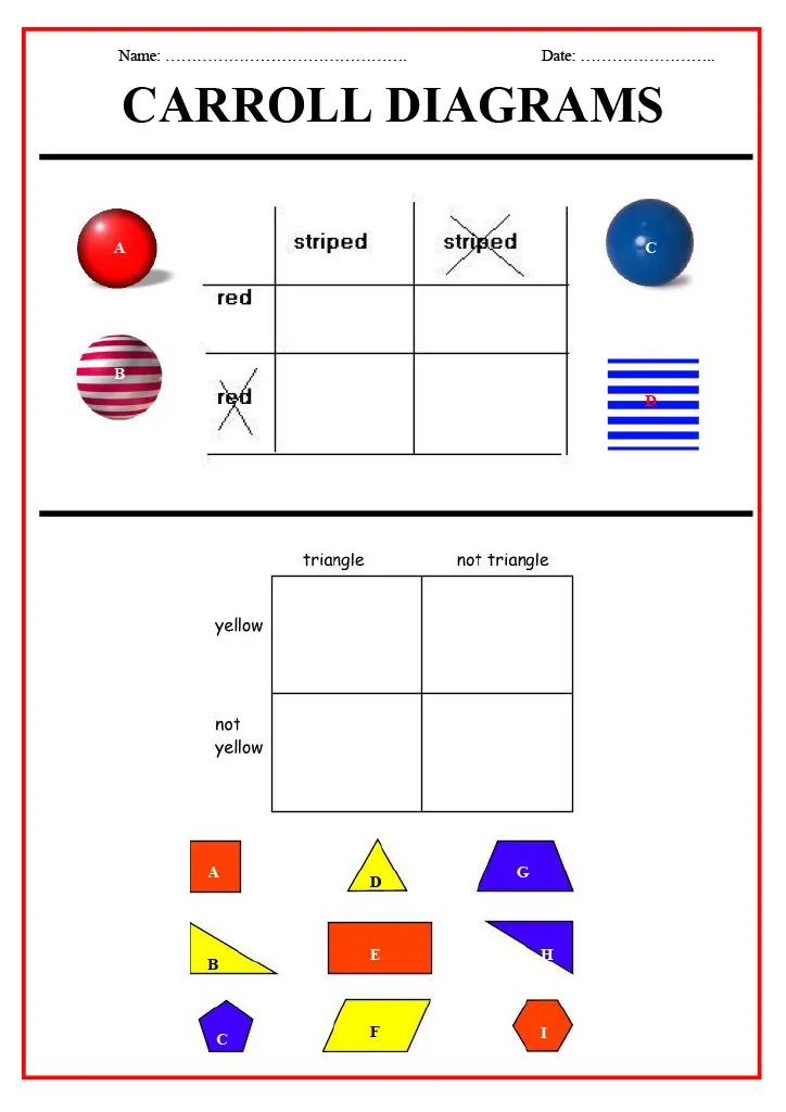 Carroll Diagrams – Math Patterns & Shape Attributes – cover
