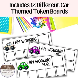 Cars Token Boards – Behavior Management Visual Set – sample page 3