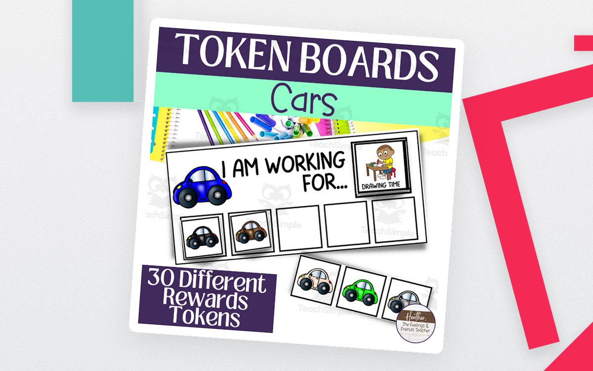 Cars Token Boards cover with car-themed reward tokens.