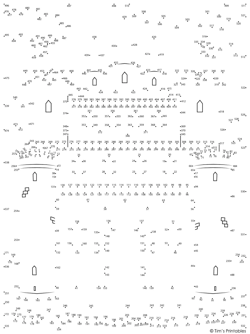 Extreme dot-to-dot castle: students connect over 540 numbered dots in order to reveal towers, spires and a gate