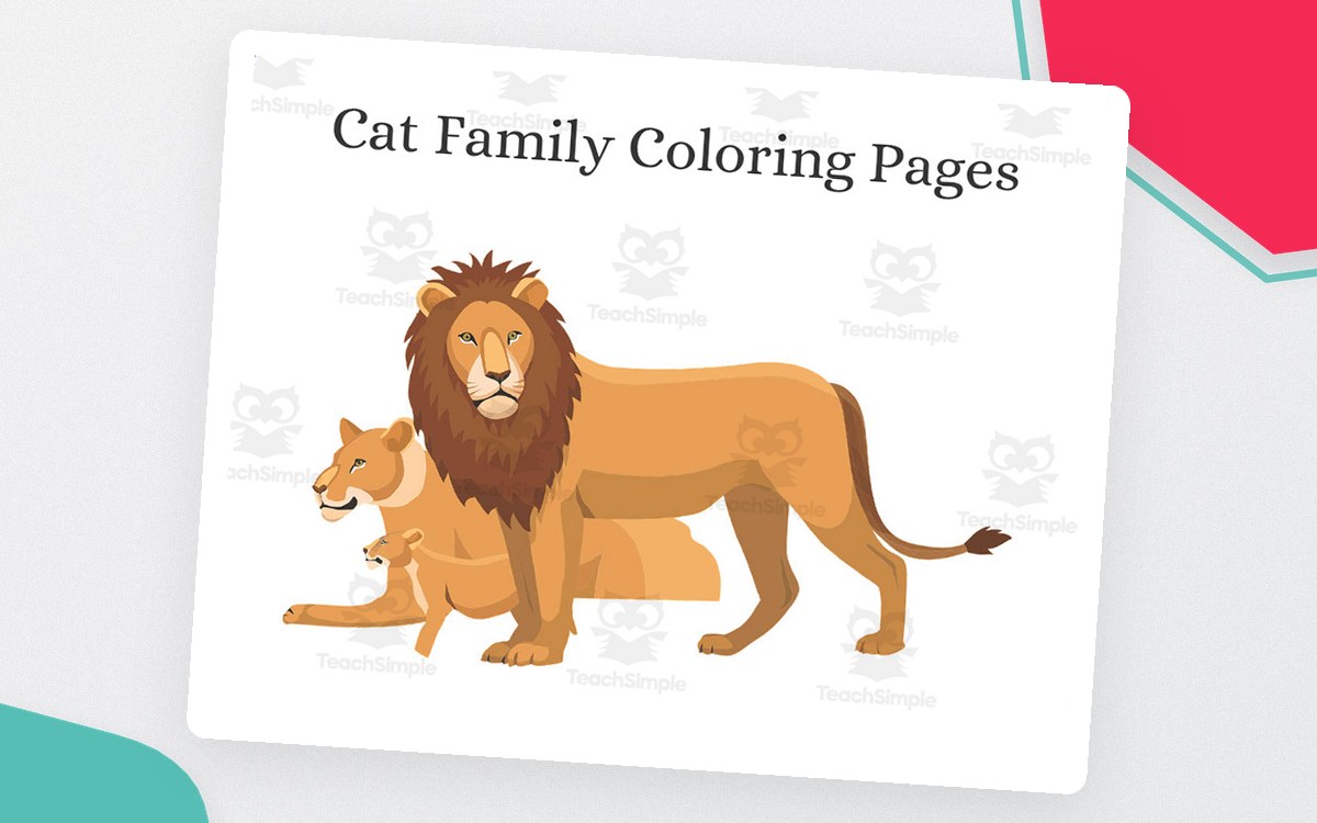 Cat Family Coloring Pages preview: A title page reading 'Cat Family Coloring Pages'