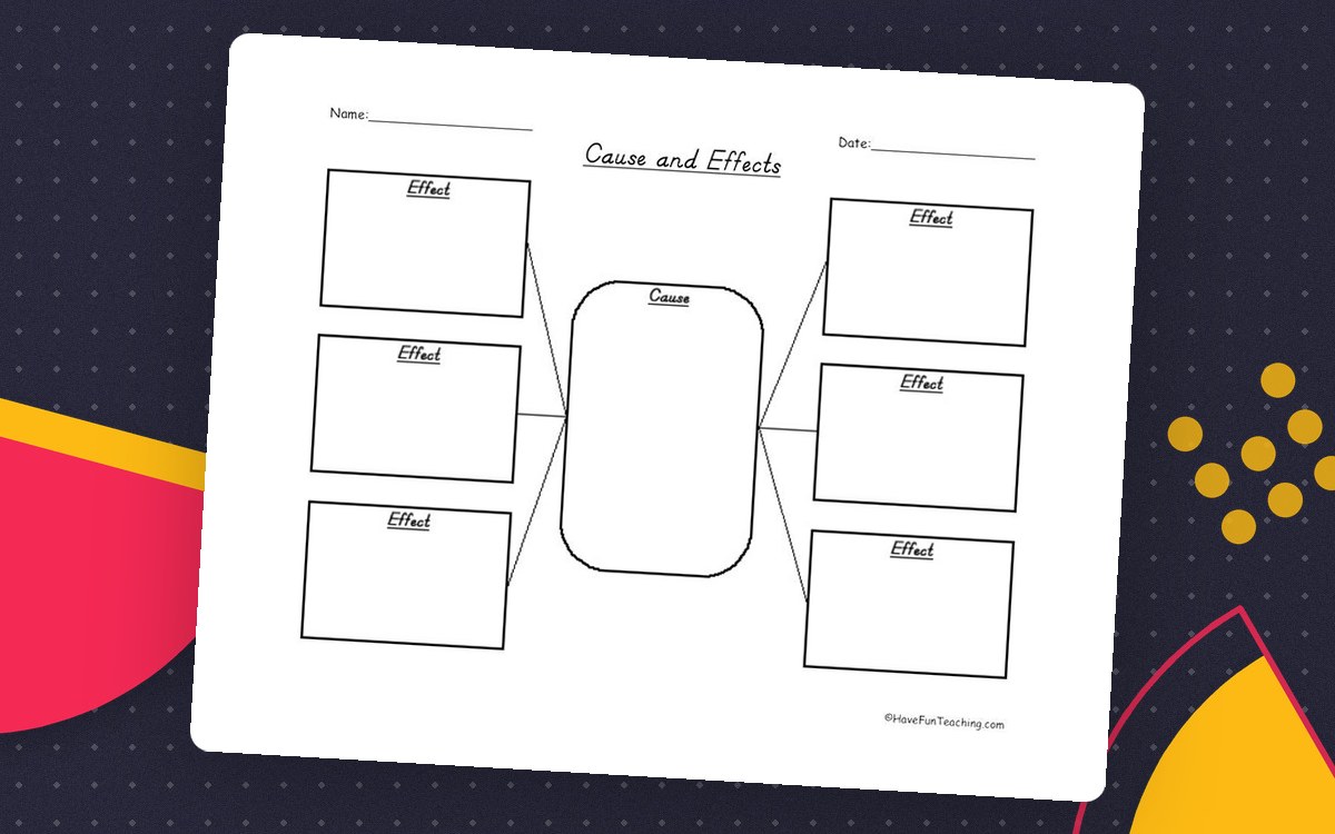 Cause and Effect Graphic Organizer worksheet preview.