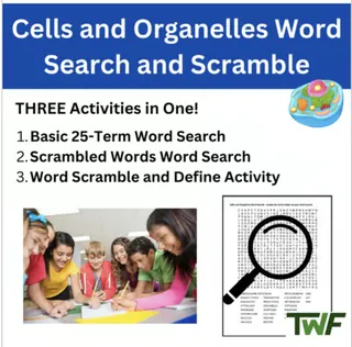 Cells and Organelles Word Search and Scramble Activity – cover