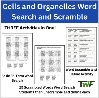 Cells and Organelles Word Search and Scramble Activity – preview