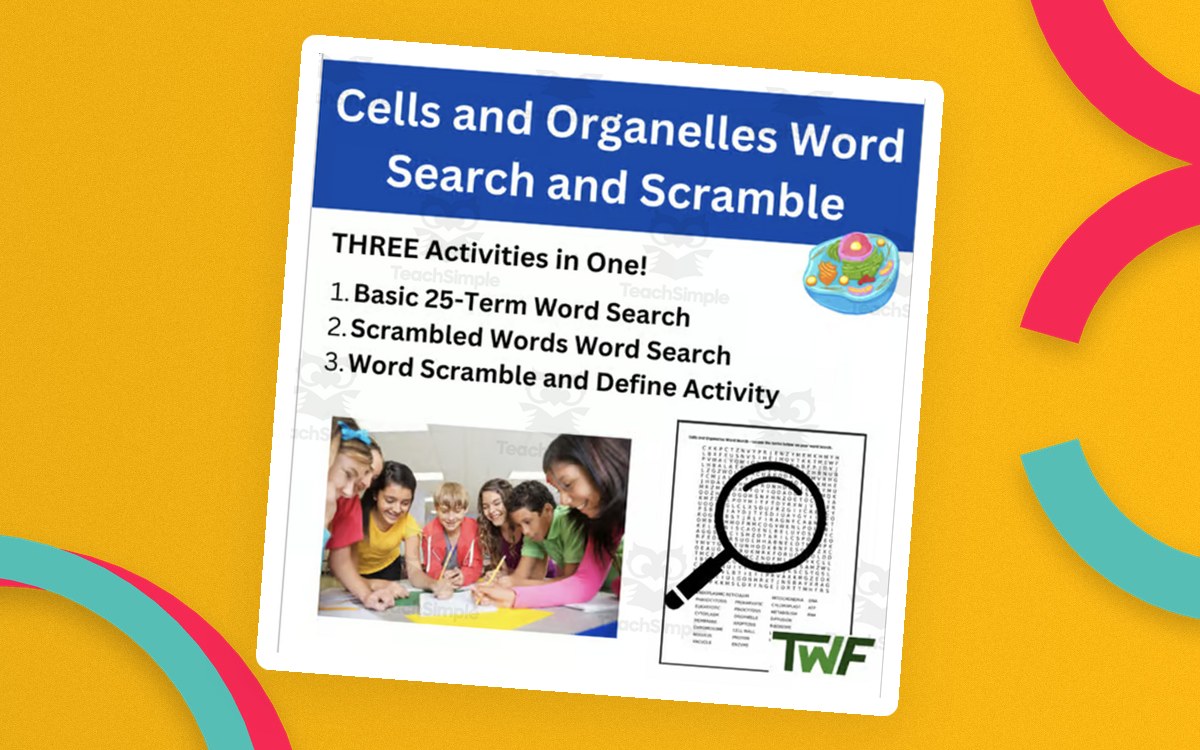 Cells and Organelles Word Search and Scramble Activity preview