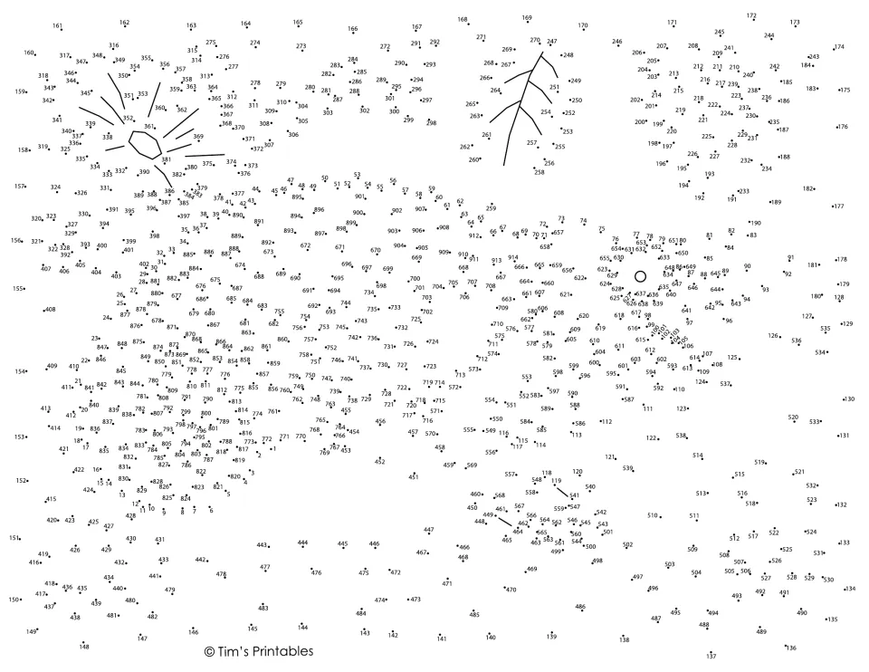 Extreme dot-to-dot puzzle: students join about 900 numbered dots in order to reveal a hidden picture beside a flower