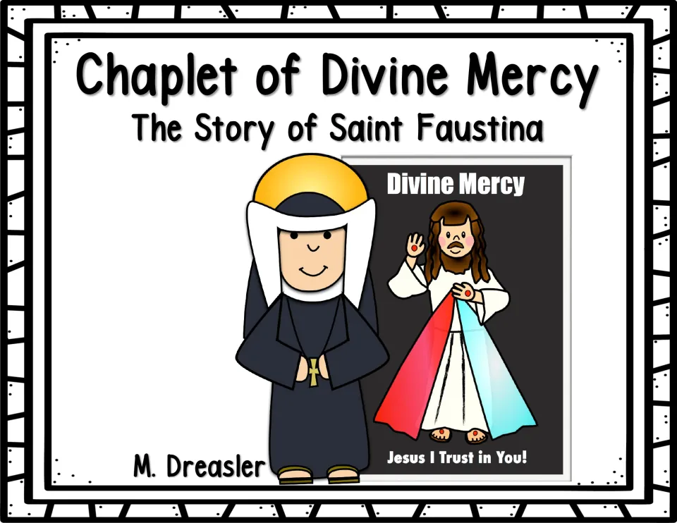 Chaplet of Divine Mercy packet cover: The Story of Saint Faustina, with Saint Faustina and Jesus