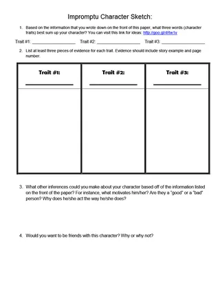 Character Analysis Graphic Organizers – STEAL Method – sample page 2