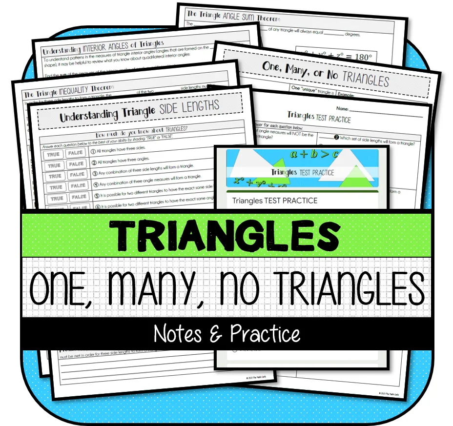 One Unique Triangle, Many or None - Notes and Practice – cover