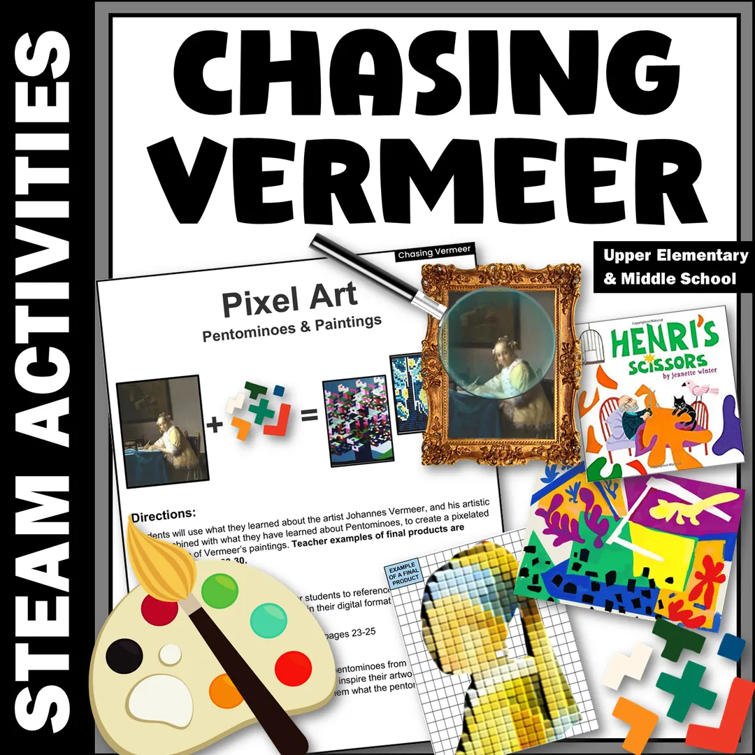 "Chasing Vermeer" S.T.E.A.M. Activity Packet – cover