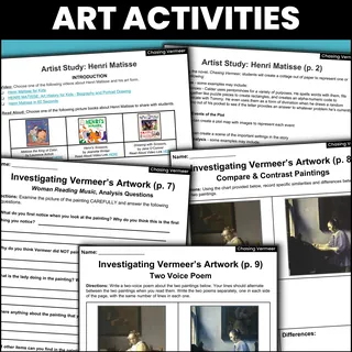 "Chasing Vermeer" S.T.E.A.M. Activity Packet – sample page 2