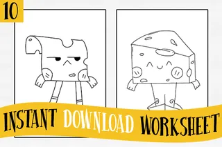 Cheese Day Coloring Pages Worksheet Activity – preview