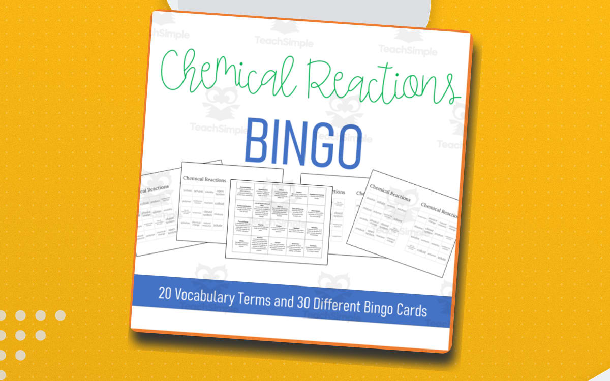 Chemical Reaction Bingo Vocabulary Game preview
