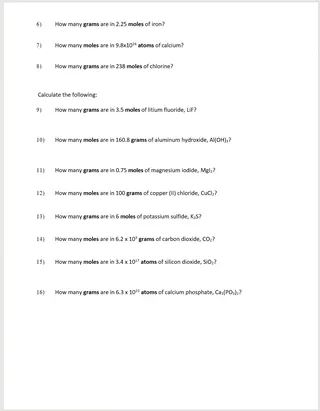 Chemistry Mole Conversion – 16-Problem Practice – preview 1