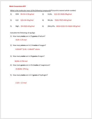 Chemistry Mole Conversion – 16-Problem Practice – preview 2