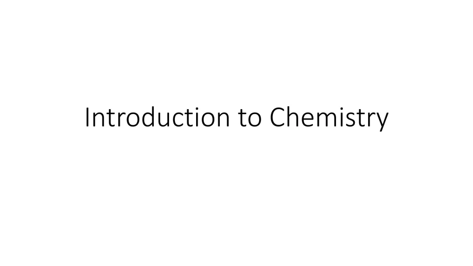 Introduction to Chemistry title slide that opens the unit PowerPoint lecture
