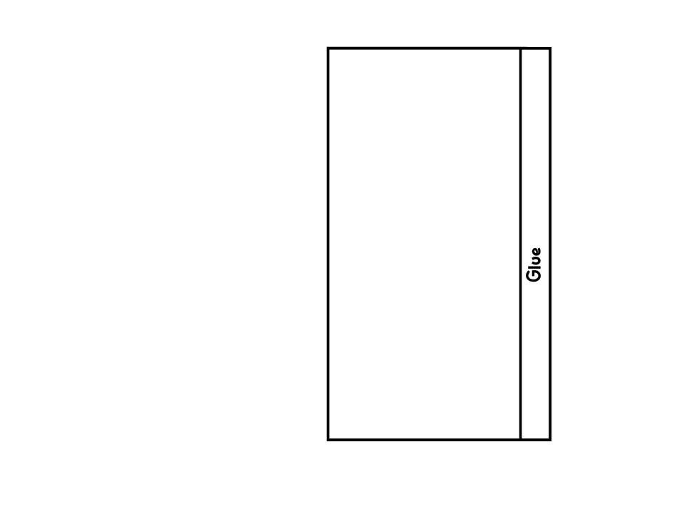Additional assembly piece for the chicken life cycle foldable, with one blank panel and a tab labeled Glue