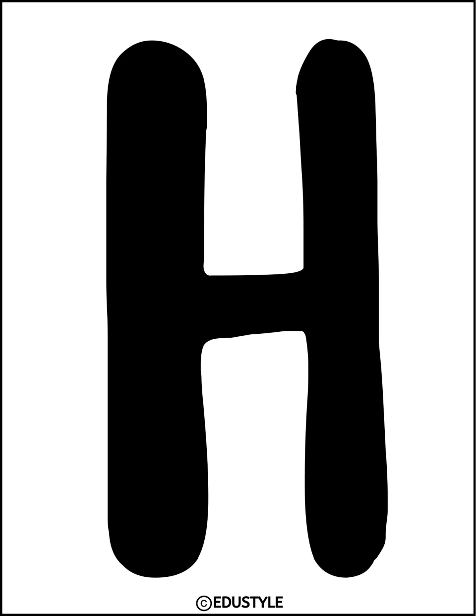 Black letter H for the winter reading display title, part of the bulletin board and door decor kit