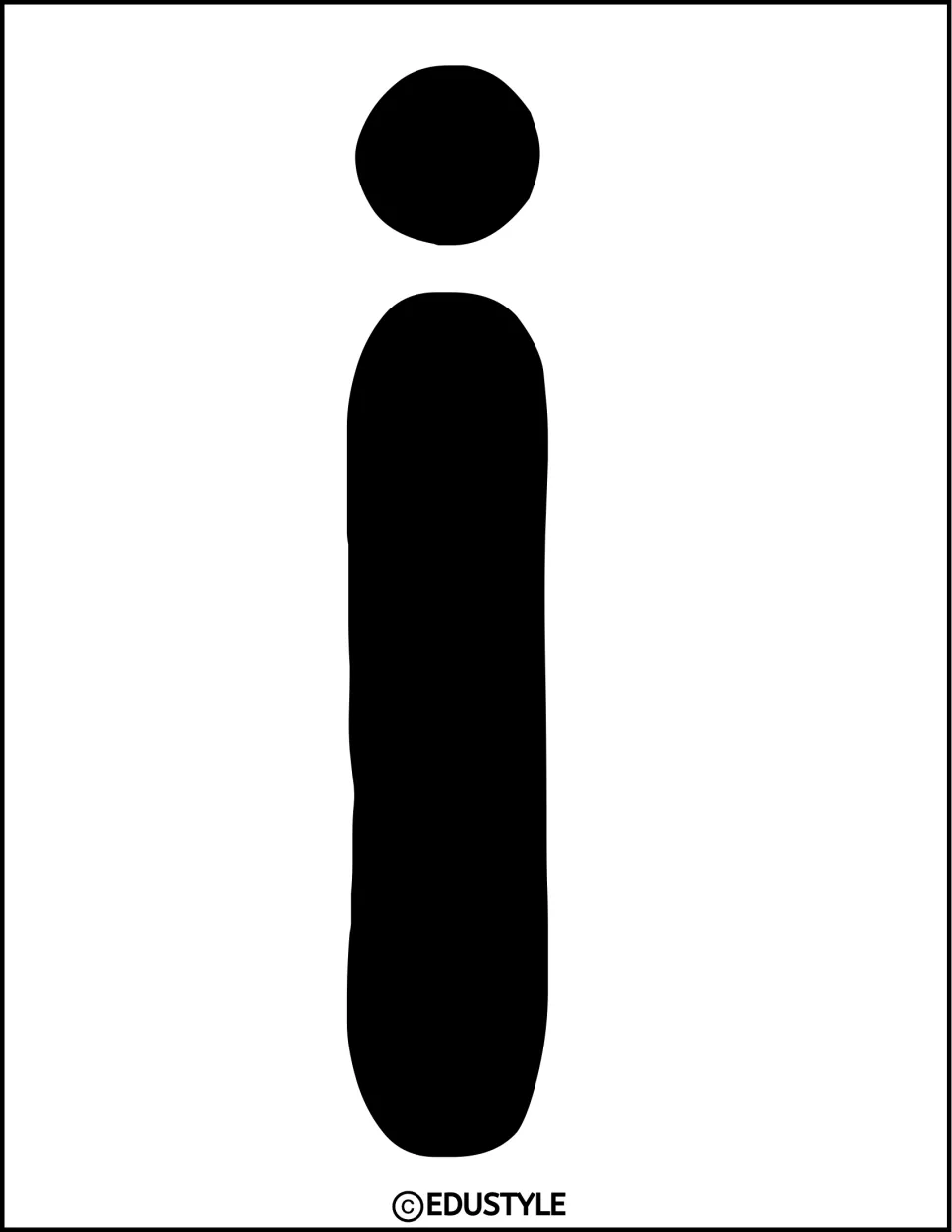 Black lowercase i for the winter reading display title in the bulletin board and door decor letter set