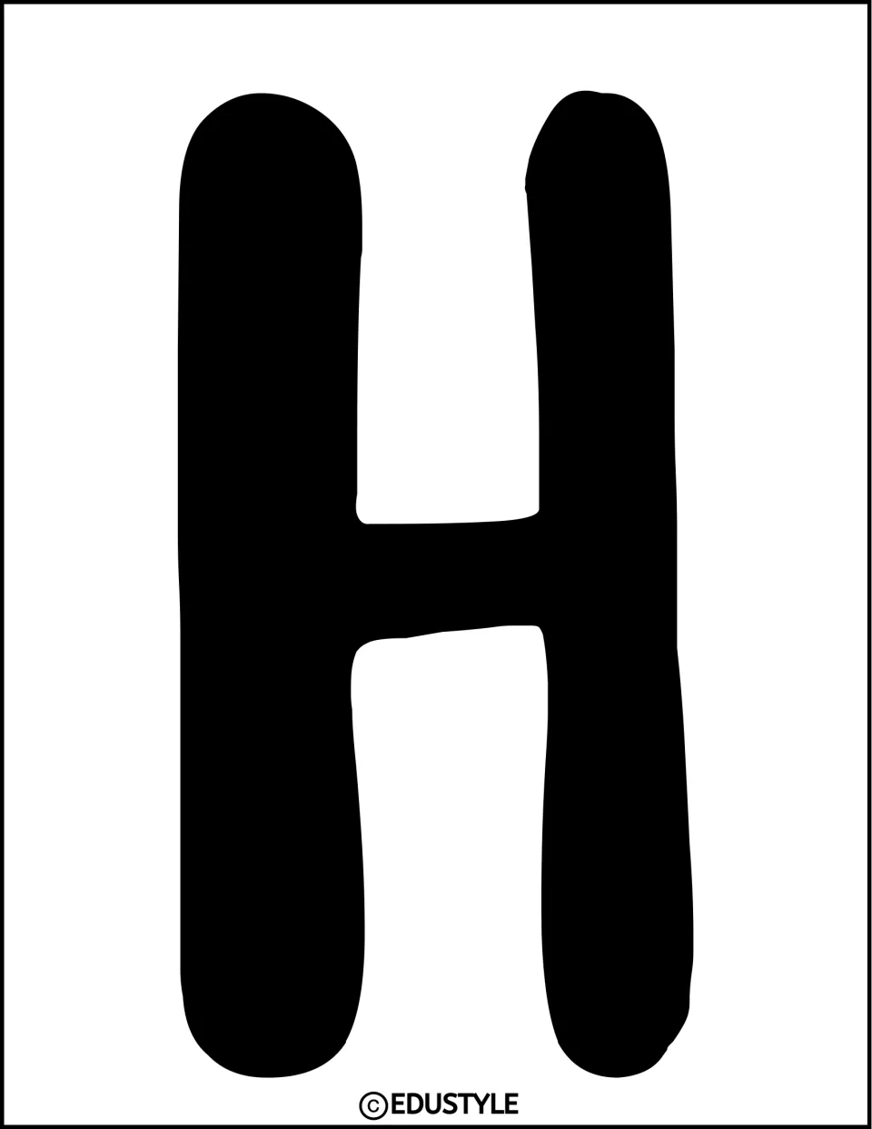 Solid black uppercase H cutout for the summer bulletin board or door display, printed as a single letter