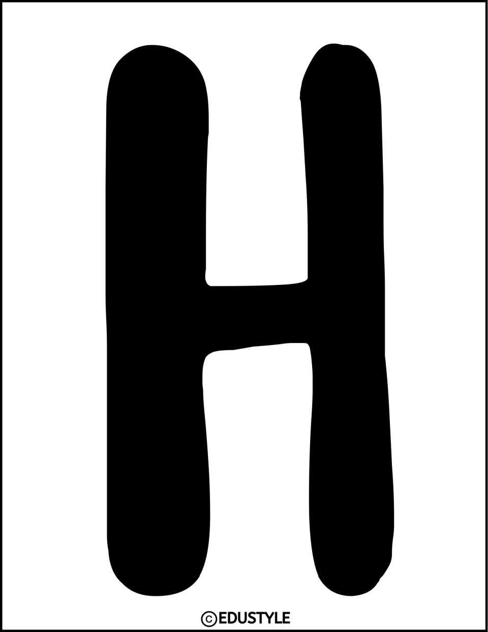 Black letter H for the winter bulletin board or door display, printed individually as a title piece