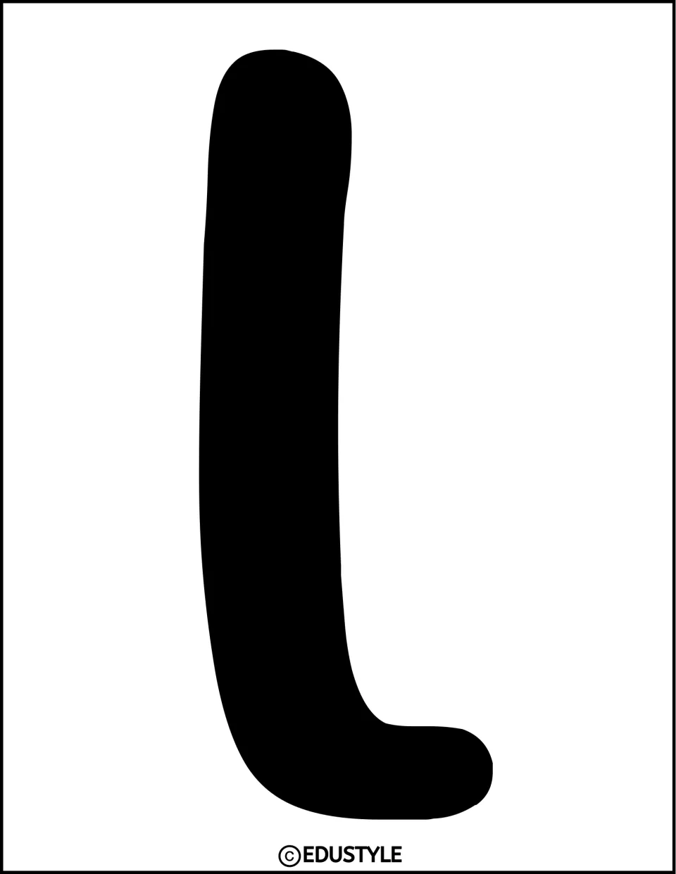 Black letter L for the winter bulletin board or door display, printed individually as a title piece