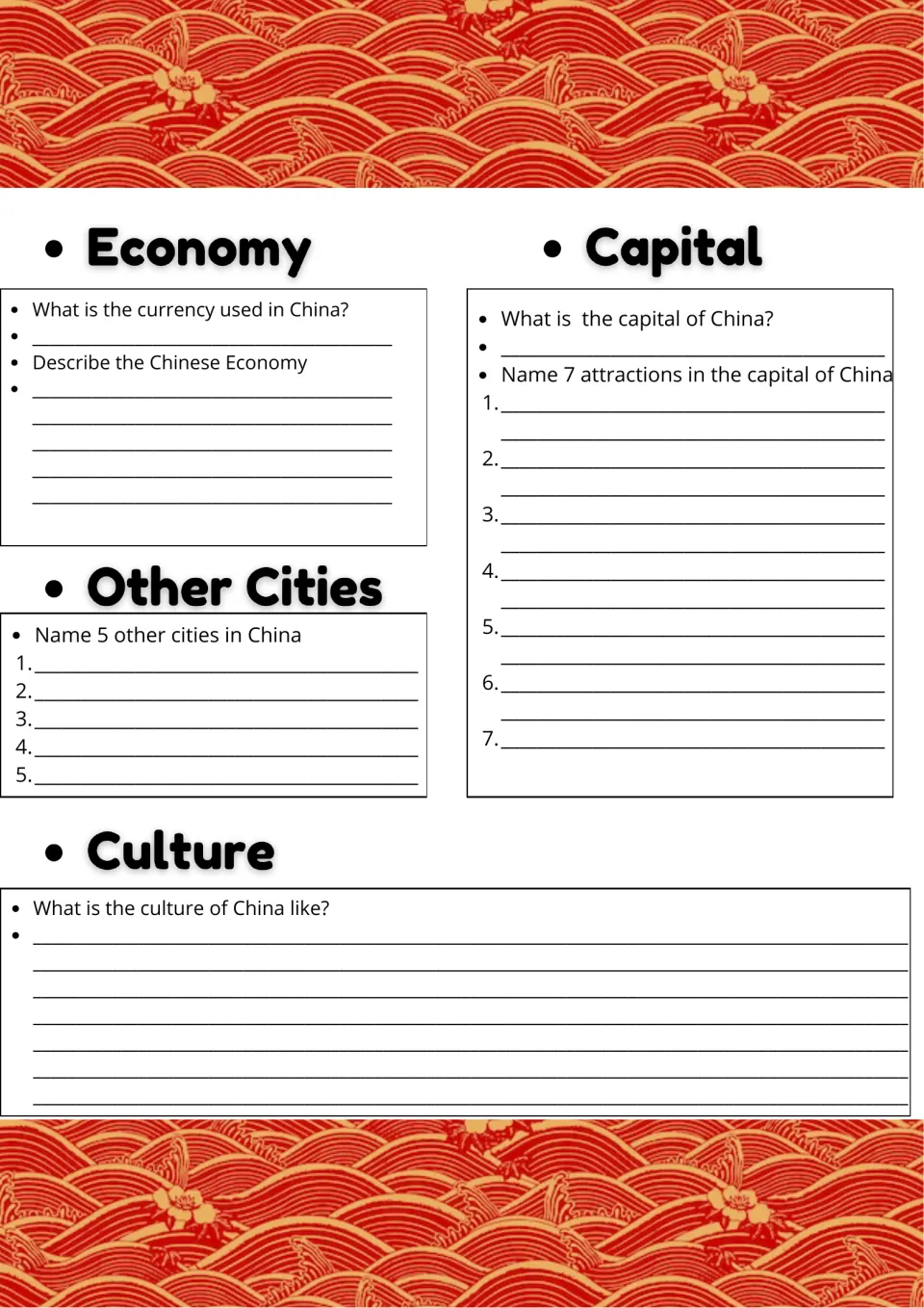 China study, part 2: students describe the economy and culture, name the capital, 7 of its attractions and 5 other cities