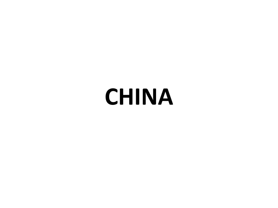 Title page for a China map set, showing only the word CHINA in bold capital letters centered on an otherwise blank page