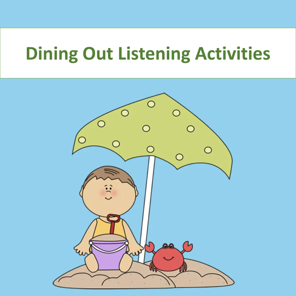 Cover of Dining Out Listening Activities, a Chinese listening packet with questions and answer keys