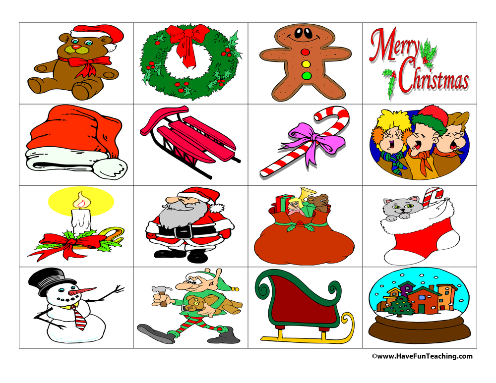 Christmas BINGO teaching resource preview