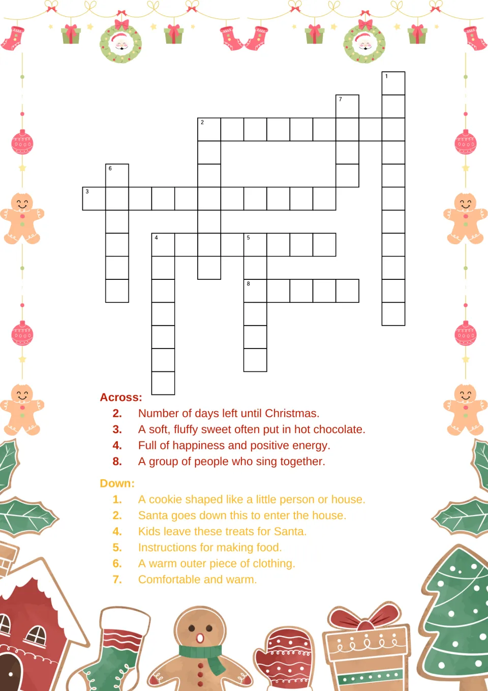 Christmas crossword 3: ten clues about days until Christmas, a hot chocolate sweet, Santa’s treats and more